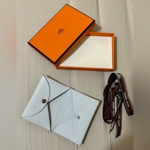 *SOLD* Hermes Calvi card case bleu brume in Mysore